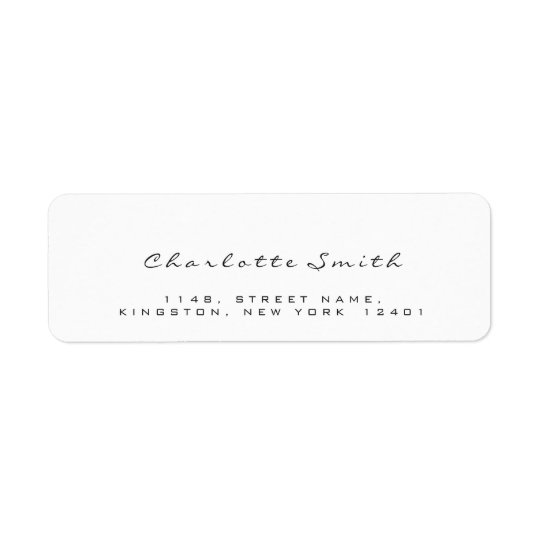 Minimal Black White Return Address Labels