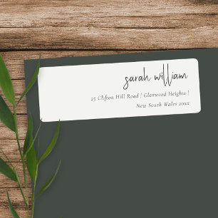 Minimal Black White Script Typography Address