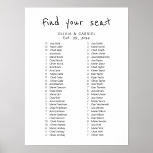 Minimal black white. Stylish Wedding Seating Chart