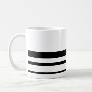 Minimal Black & White Three Striped Coffee Mug