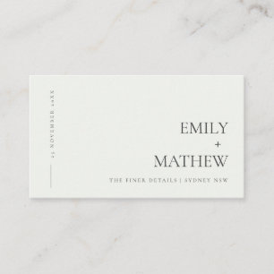 MINIMAL BLACK & WHITE TYPOGRAPHY COVID DETAIL ENCLOSURE CARD