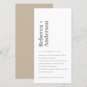MINIMAL BLACK & WHITE TYPOGRAPHY ENGAGEMENT INVITE