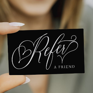 Minimal Black & White Typography  Referral Card