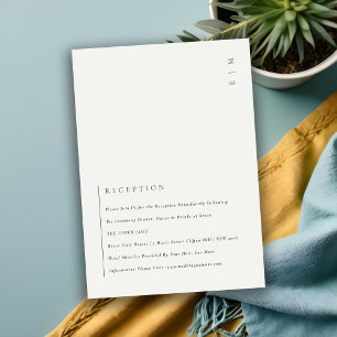 Minimal Black White Typography Wedding Reception Enclosure Card