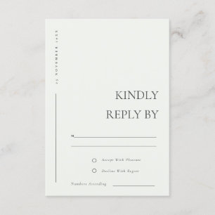 MINIMAL BLACK WHITE TYPOGRAPHY WEDDING RSVP ENCLOSURE CARD