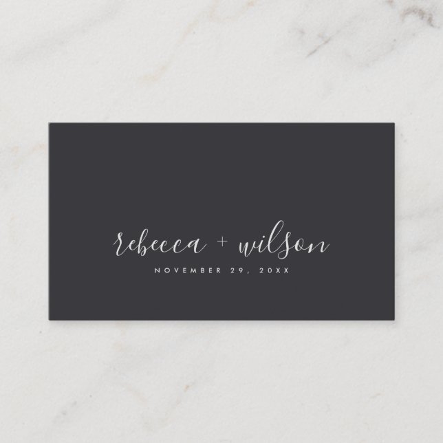 MINIMAL BLACK WHITE TYPOGRAPHY WEDDING THANK YOU BUSINESS CARD (Front)