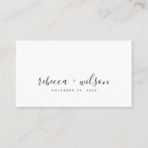 MINIMAL BLACK WHITE TYPOGRAPHY WEDDING THANK YOU BUSINESS CARD