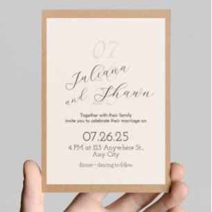 Minimal Black & White Wedding Invitation