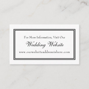 Minimal Black White Wedding Website Insert Cards