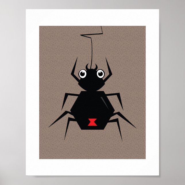 Minimal Black Widow Spider | Kids Poster Print (Front)
