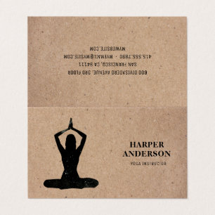 Minimal Black Yoga Instructor Professional Logo Business Card