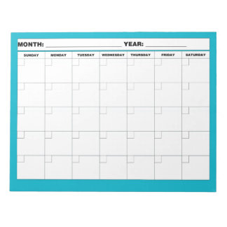 Minimal Blank Calendar Notepad