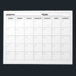 Minimal Blank Calendar Notepad<br><div class="desc">Minimal Blank Calendar Notepads for planning</div>