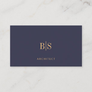 Minimal Blue And Gold Personal Business Card