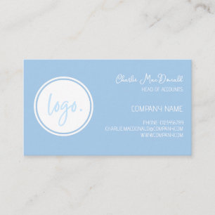 MINIMAL BLUE COLOR COMPANY LOGO BUSINESS CUSTOM CARD