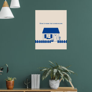 Minimal Blue Cottage Poster