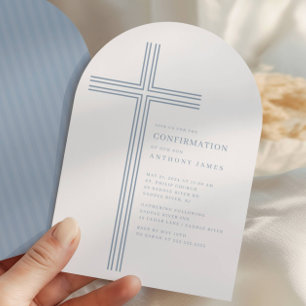 Minimal Blue Cross Confirmation Invitation