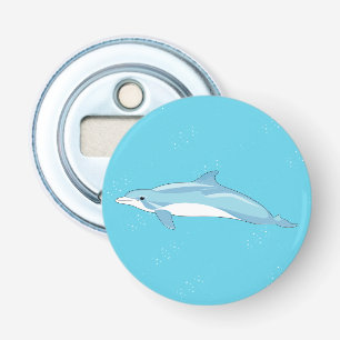 Minimal Blue Dolphin Ocean Art Bottle Opener