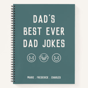 Minimal Blue Father's Day Dad Jokes Personalised Notebook