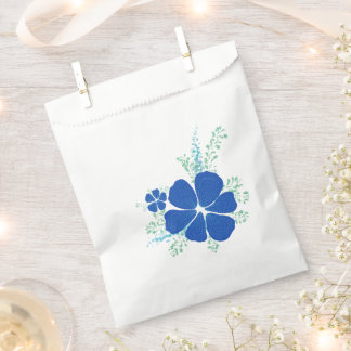 Minimal Blue Floral / Boutique Gift Wrap Bag