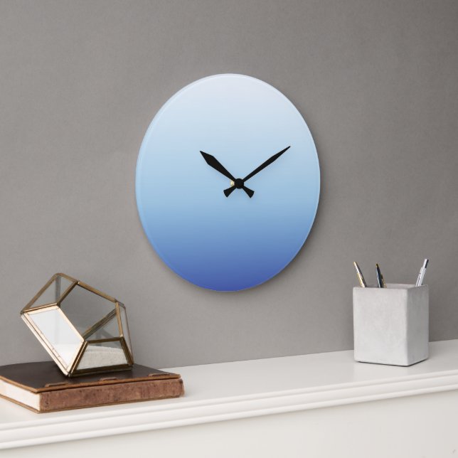Minimal Blue Gradient Background  Large Clock (Office)