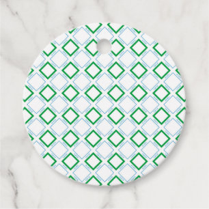 Minimal Blue Green Diamond Japanese Text Favour Tags