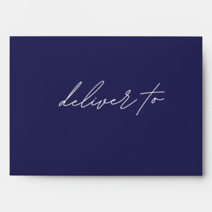 Minimal Blue White Modern Custom Merry Christmas Envelope