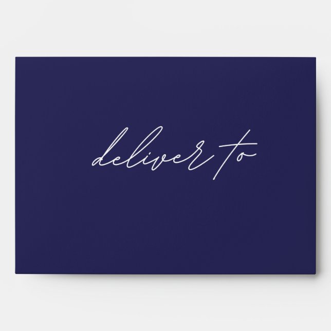 Minimal Blue White Modern Custom Merry Christmas Envelope (Front)