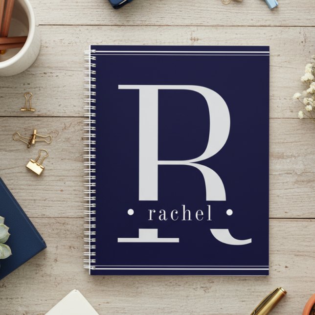 Minimal Blue & White Monogram Planner (Creator Uploaded)