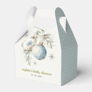 Minimal Blue Winter Chirstmas Boy Baby Shower Favour Box