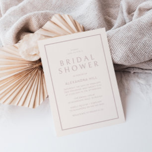 Minimal Blush Elegant Modern Bridal Shower Invitation