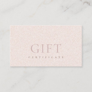 Minimal Blush Glitter Texture Gift Certificate