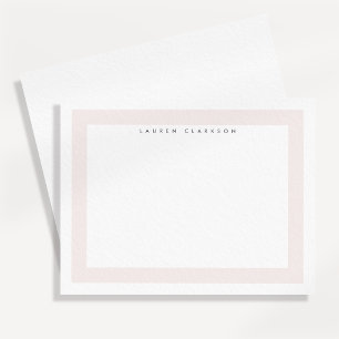 Minimal Blush Pink Bold Border Note Card