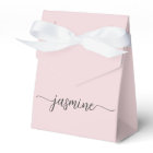 Minimal Blush Pink Girly Monogram Name Script