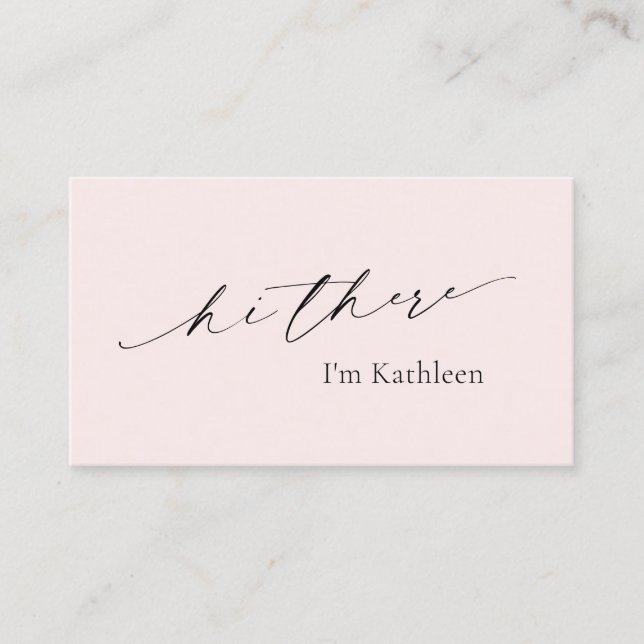 Minimal Blush Pink Simple QR Code Elegant Modern Business Card (Front)