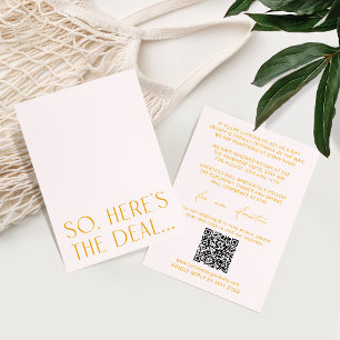 Minimal Blush Pink & Yellow Details Card & QR Code