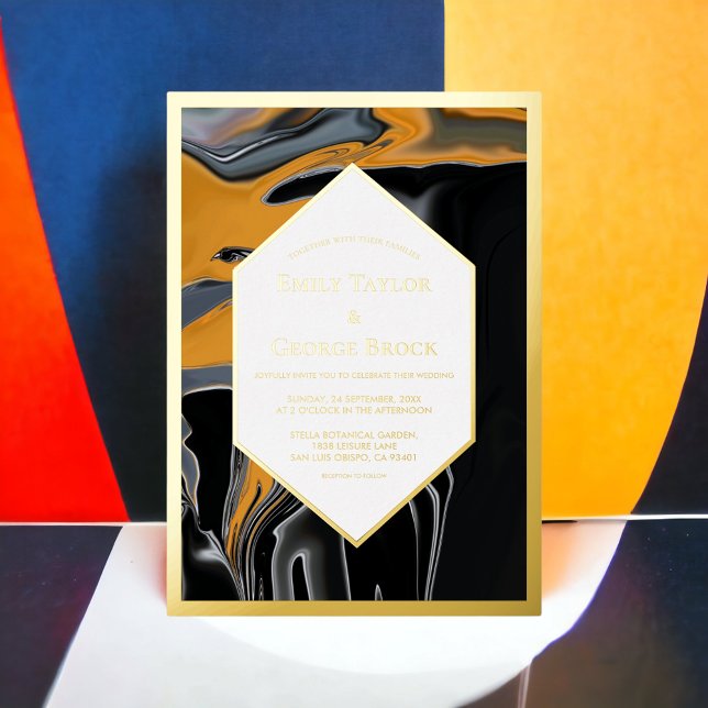 Minimal Bohemian Black Gold Artsy Abstract Wedding (Creator Uploaded)