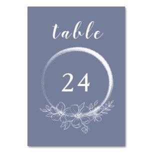 Minimal Bohemian Blue Table Number  Card