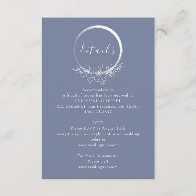 Minimal Bohemian Wedding Details Enclosure Card (Front)