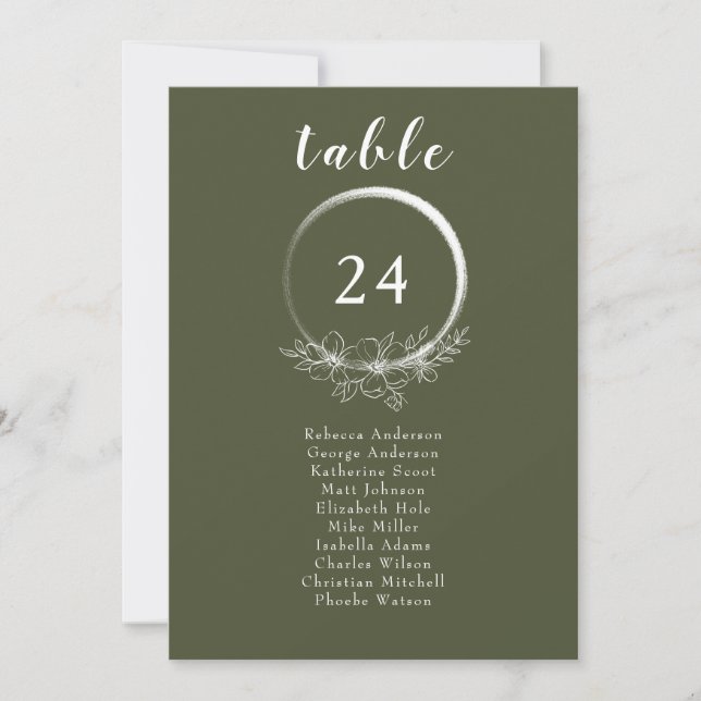 Minimal Bohemian Wedding Seating Chart Invitation (Front)