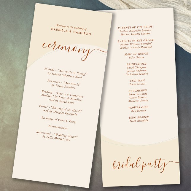 Minimal Boho Autumn Tone Wedding Programme (Creator Uploaded)