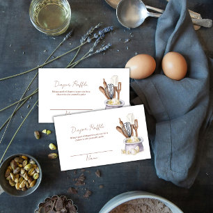 Minimal Boho Bakery Chef Diaper Raffle Baby Shower Enclosure Card