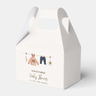 Minimal Boho Boy Winter Clothesline Baby Shower Favour Box