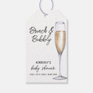 Minimal Boho Champagne Brunch Bubbly Baby Shower  Gift Tags