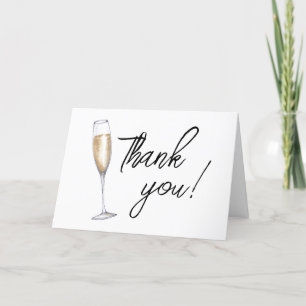 Minimal Boho Champagne Brunch Bubbly Baby Shower  Thank You Card