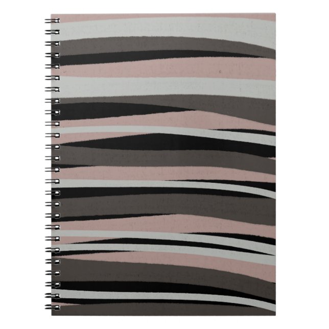 Minimal Boho Chic Abstract Lines Notebook (Front)