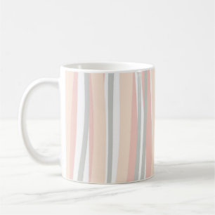 Minimal Boho Chic Cute Pink & Grey Abstract Lines  Coffee Mug