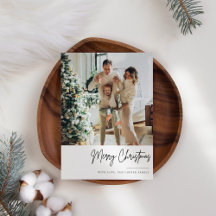 Minimal Boho Christmas Photo Card