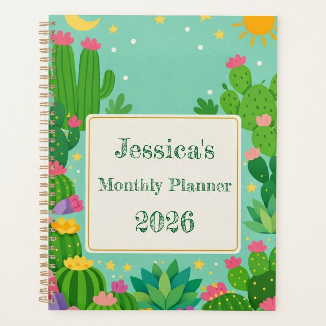 Minimal Boho Desert Theme monthly Planner (Front)