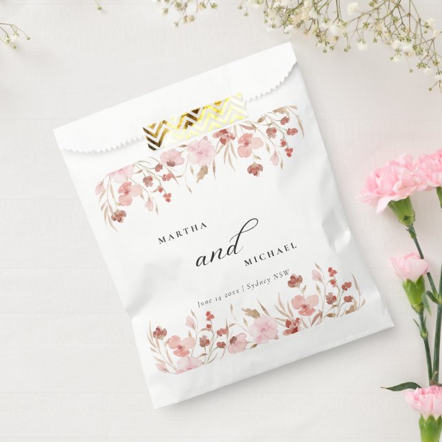 Minimal Boho Floral Wedding Favour Bags (Sealed)